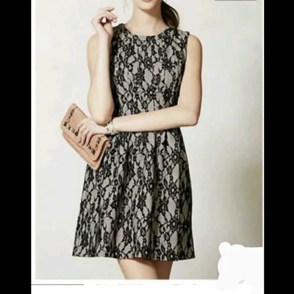 hd in paris black lace dress Hd In Paris Dresses | Nwt Hd In Paris Violante Dress Black Mistif Lace Fit Flare Feminine Dainty M | Color: Black/Cream | Size: M